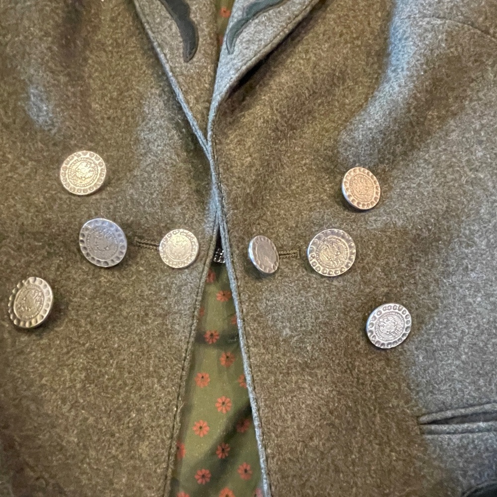 Vintage Erzherzog Johann Loden Green Wool Embroidered Blazer Size 38 (Small) - Picture 13 of 16